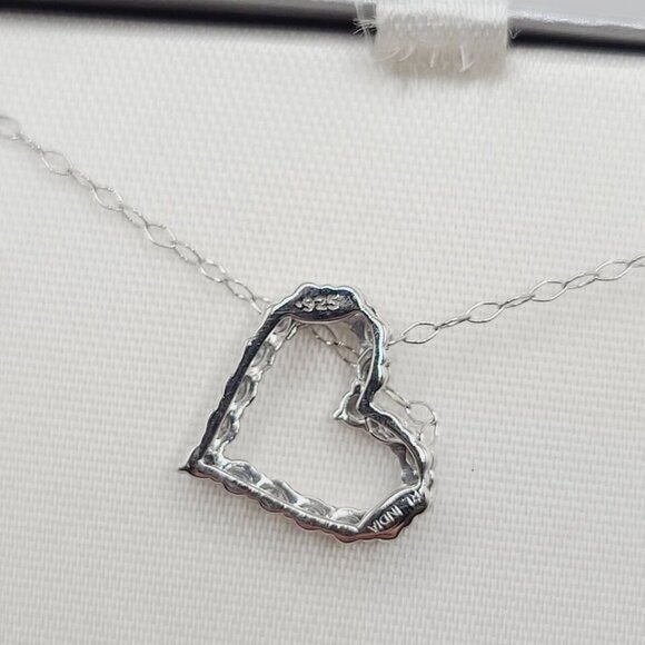 Diamond Sterling Silver Heart Pendant Necklace - Picture 7 of 7